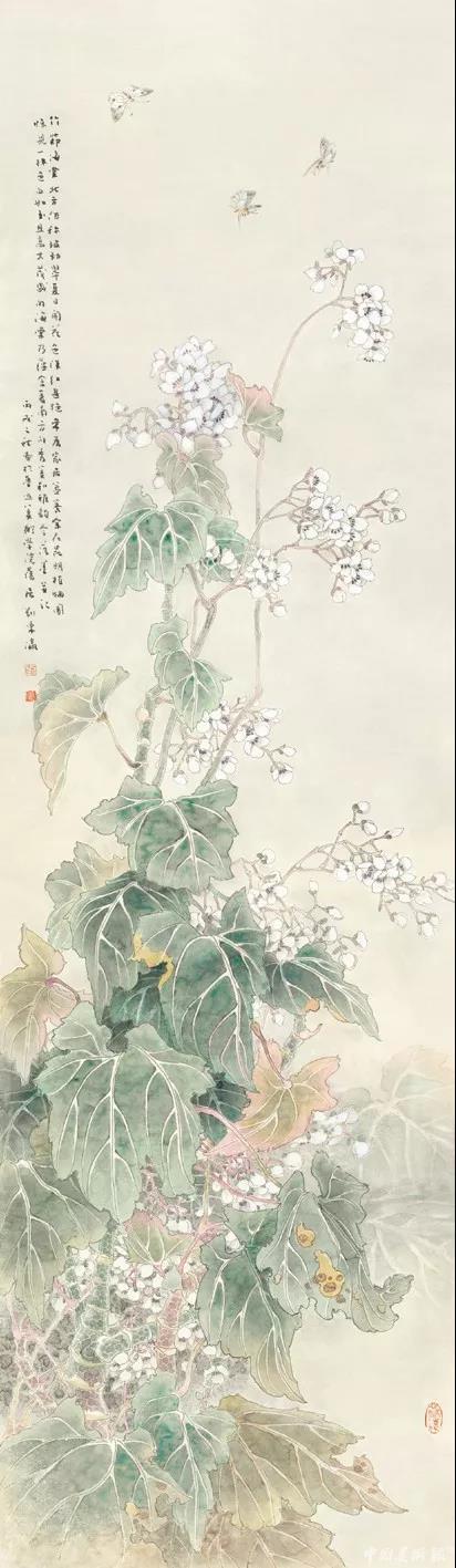 竹节海棠 150cm×42cm 2006年 纸本设色