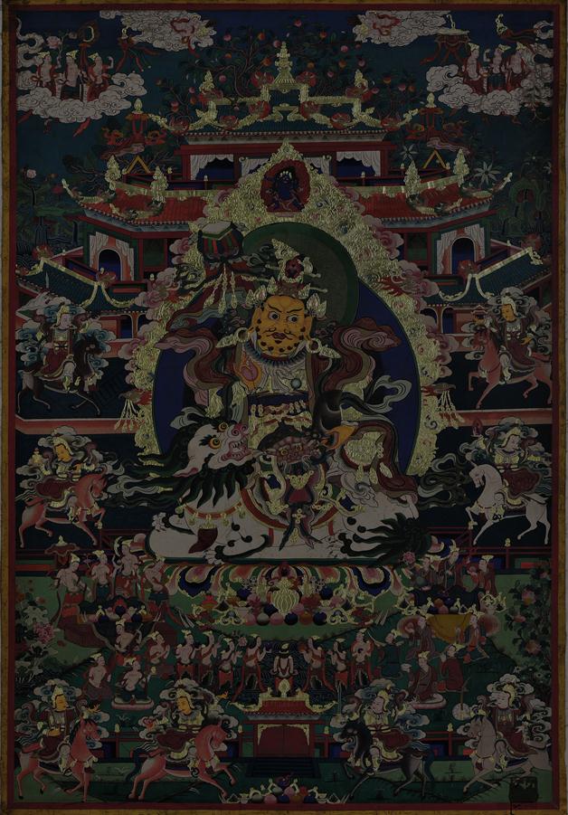 《财宝天王》规格：130cmx192cm品类：唐卡