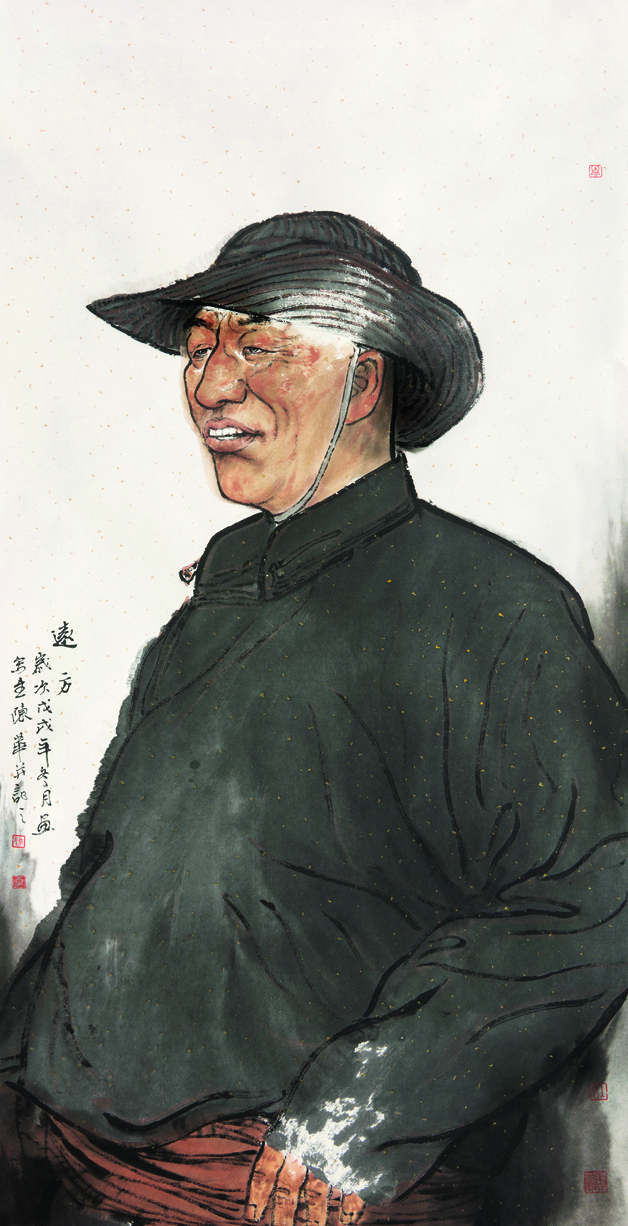 《远方》作者：陈华规格：136cm×68cm品类：中国画