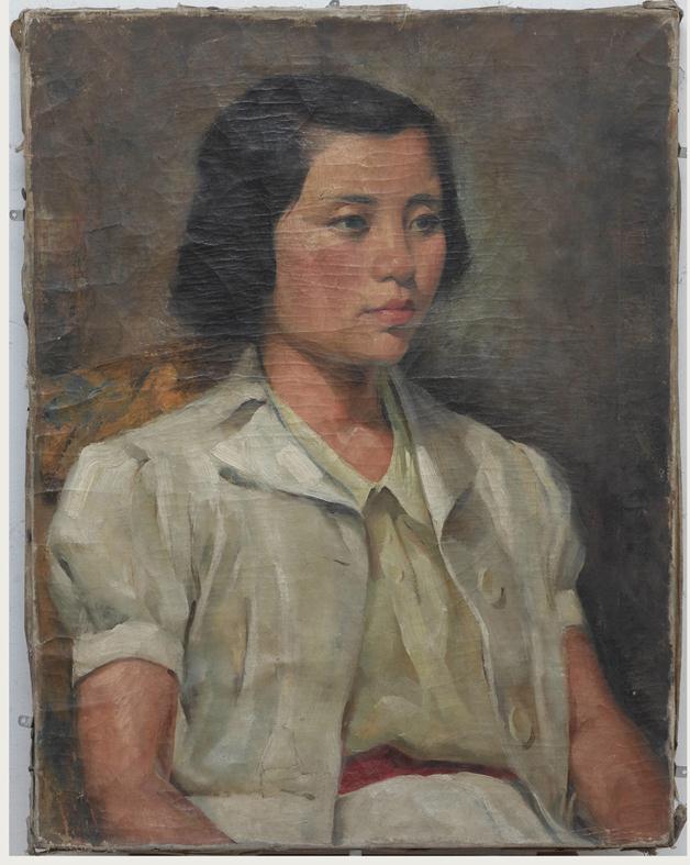 《白衣女青年像》作者：唐一禾创作年代：1941规格：61cmx47cm品类：油画
