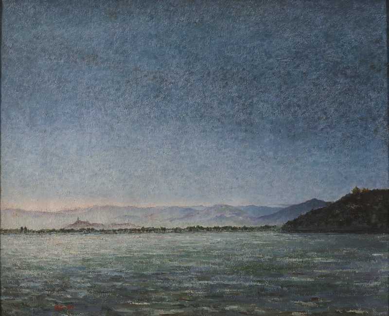 李瑞年 玉泉夕照 1979年 油画80×100cm