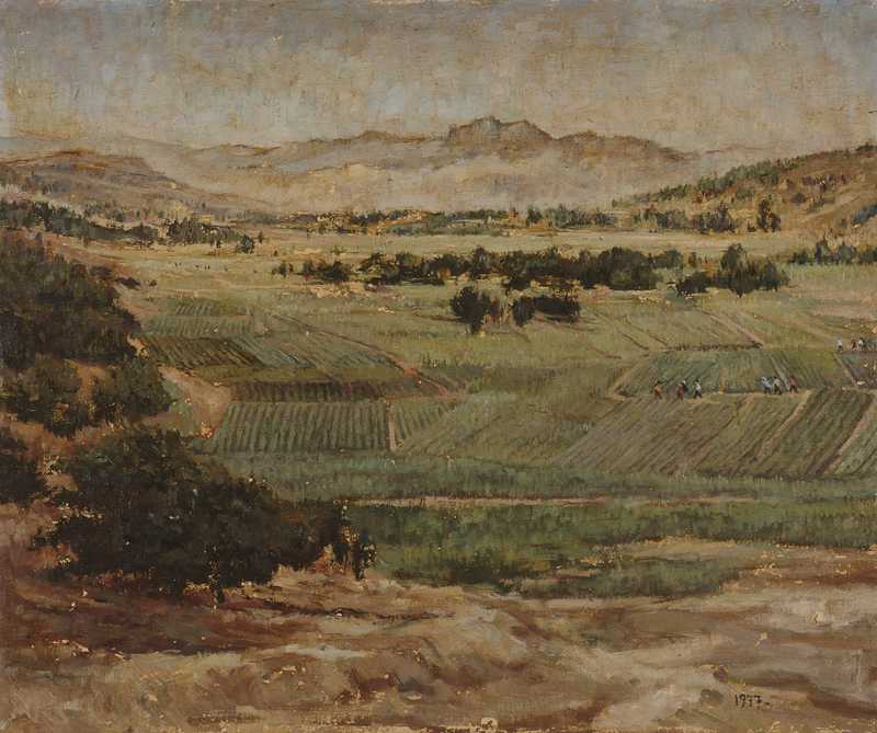 李瑞年 田 1977年 油画 54×65.5cm