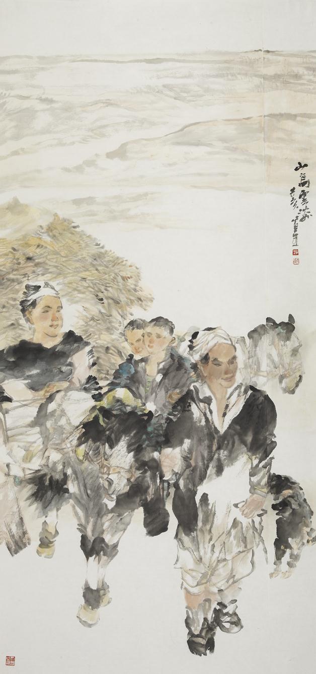 《山高云淡》作者：郑军里创作年代：2019规格：105cmx125cm品类：国画
