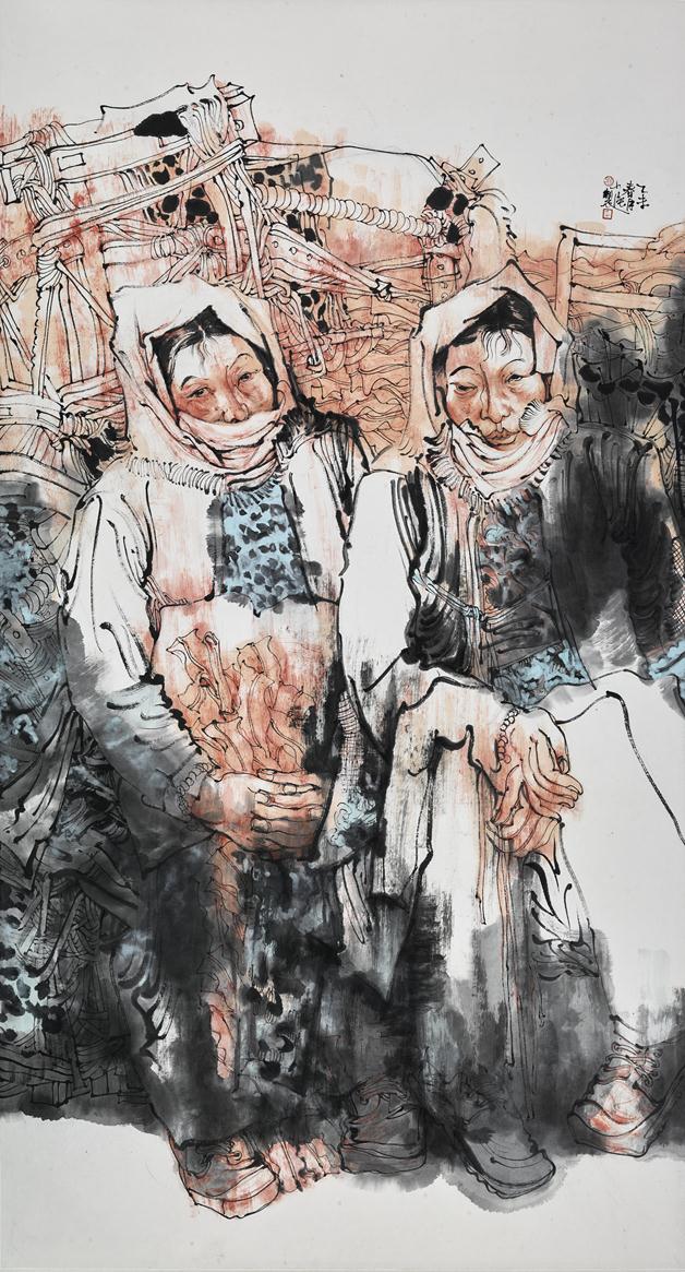 《正午阳光》作者：黎小强创作年代：2015规格：1778cmx96cm品类：国画