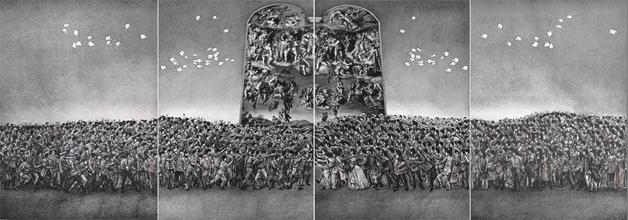 《《舞台系列NO.15》》作者：张敏杰创作年代：2017规格：120cmx300cm品类：版画