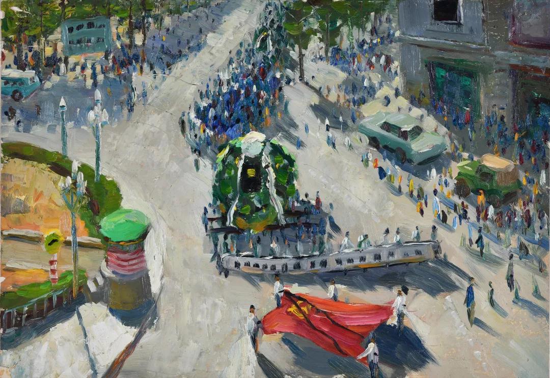 《法国电影<沉默的人>记忆》，27.5×20cm，纸本水粉，1978