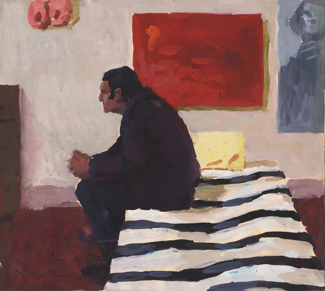 《领袖去世》，27×39cm，纸本油彩，1976
