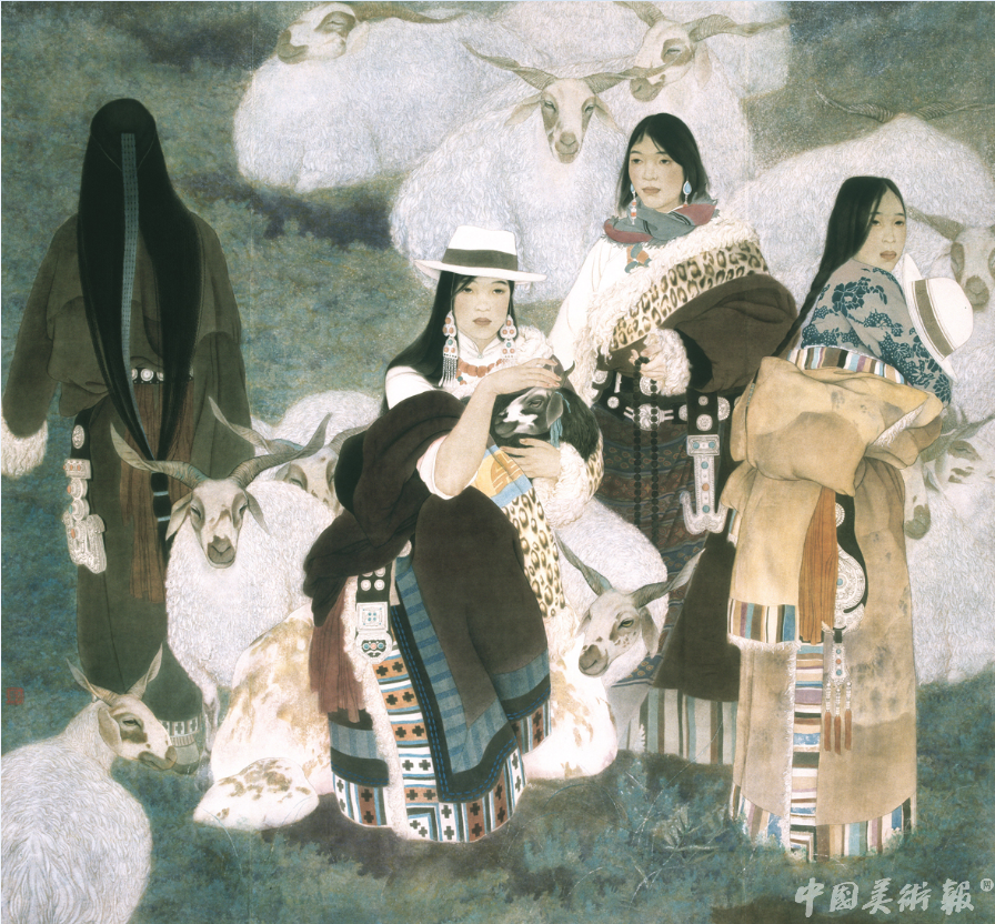 李峰《心原》中国画 180㎝×180㎝1994年 中国美术馆藏