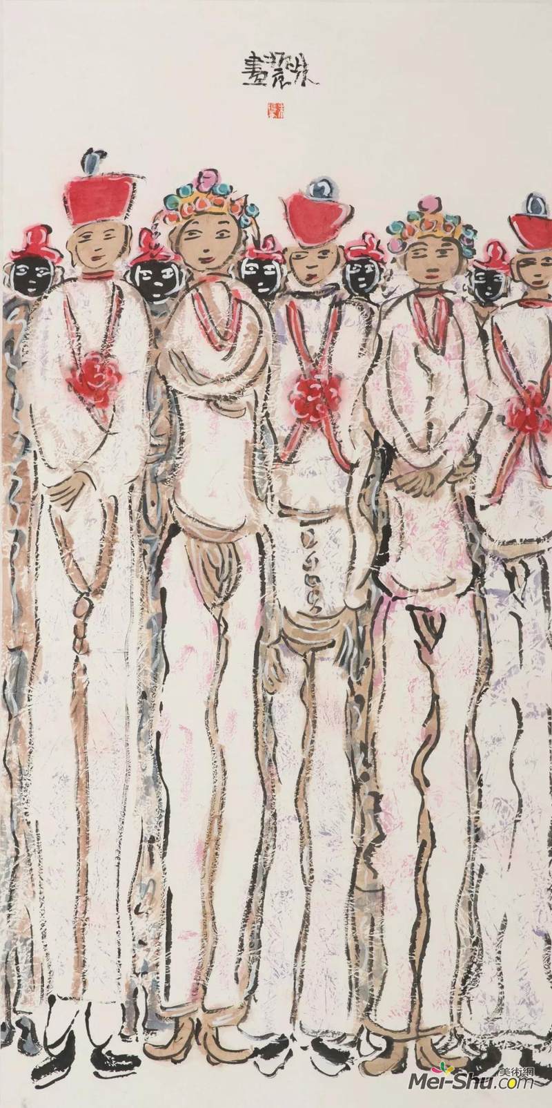 △双禧 138×68.5cm 纸本彩墨 2011年
