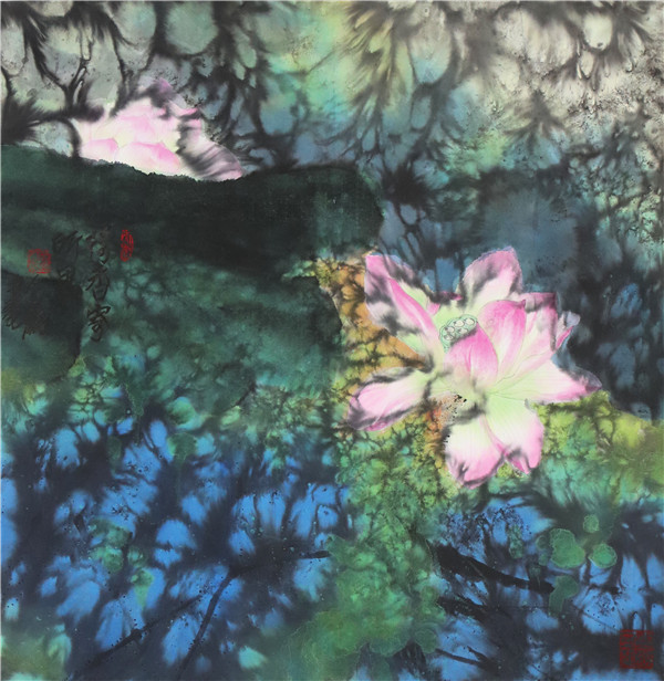 荷香寄所思 中国画 67cmx68cm 刘人岛