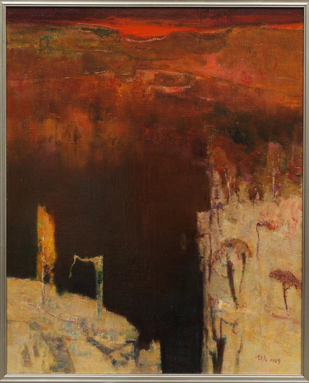 《山潭》作者：张钦若创作年代：1989规格：65cm×80cm