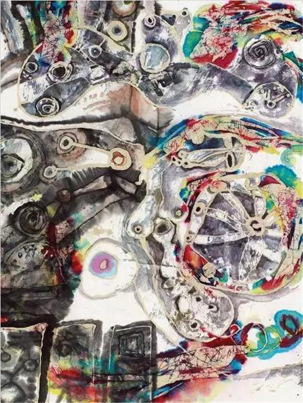 机器时代之一 |纸本设色 | 102cmX102cm| 1992