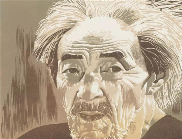 贵州人之一 | 彩色木刻 | 36.8cmX27.7cm | 1988