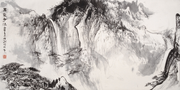 《万壑争流》作者：黑伯龙 规格：138×69cm