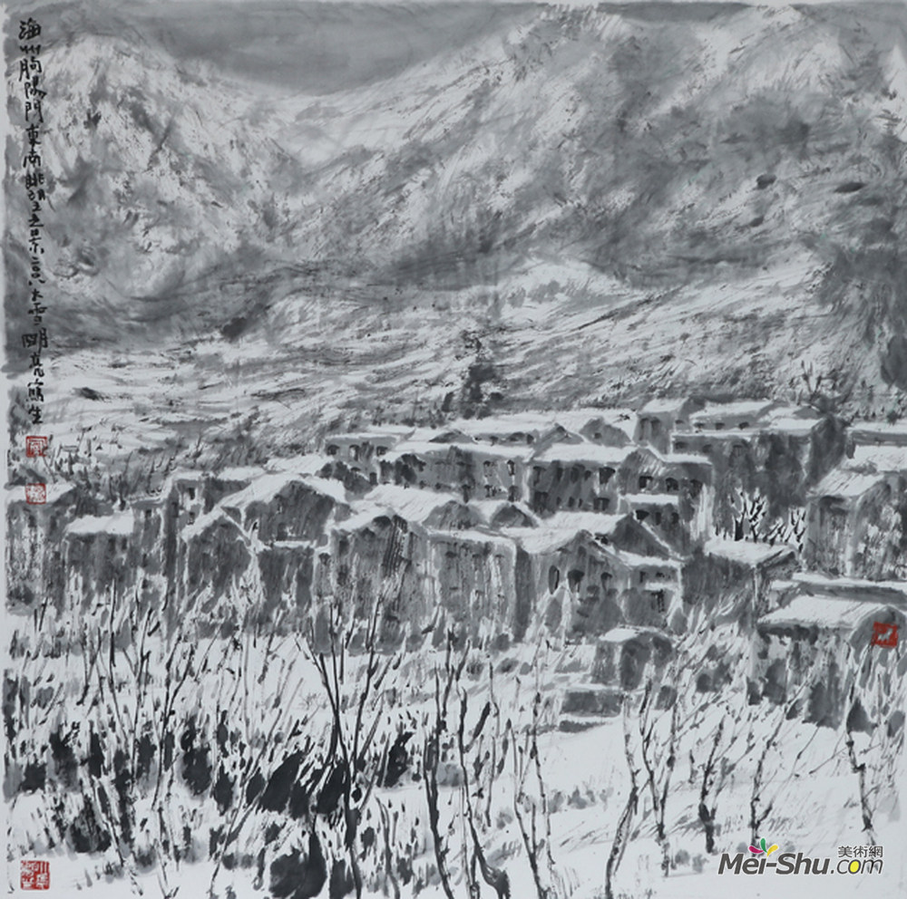《海州朐阳门东南眺望之景》作者：周明亮 规格：68×68cm 品类：中国画
