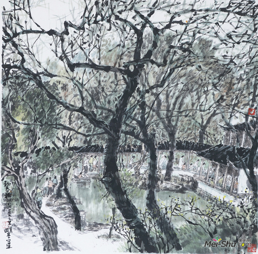 《初春拙政园》作者：周明亮 规格：68×68cm 品类：中国画