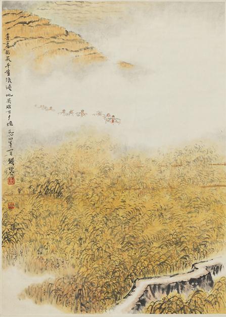 《喜看稻菽千重浪》作者：钱松喦创作年代：1964规格：64cm×45.7cm品类：中国画