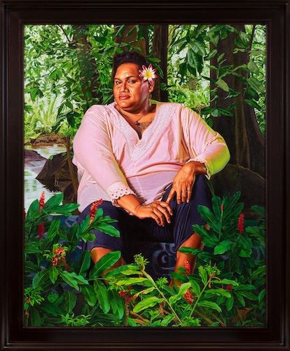 linen, 1745x1445mm 艺术家:  kehinde wiley portrait of tahiatua