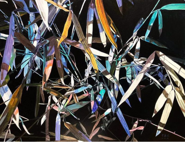 金鑫波夜 140×90㎝ 布面油画