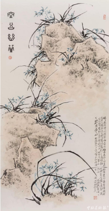 邓福星 空谷幽兰 136cm×68cm 2018年