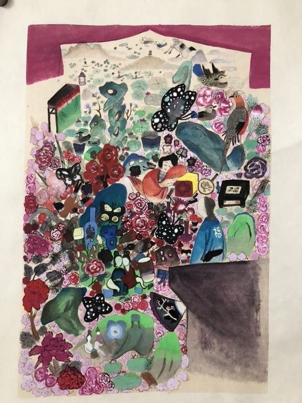 王濛莎 八音涧 18.5x28.5cm 纸本设色 2018