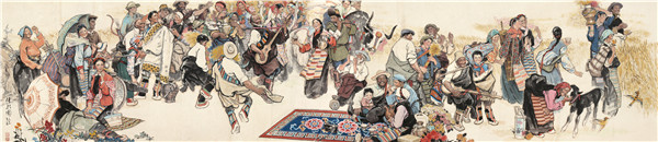 朱理存 马振声 酒歌图 360cmx90cm 纸本设色 1979年