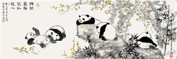 朱理存 神闲气静坐卧随心 139cmx46cm 纸本设色 2013年
