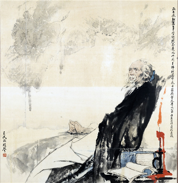 马振声 爱国诗人陆游 121cm×126cm 纸本设色 1982年中国美术馆藏