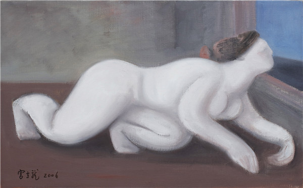 宫立龙 Gong Lilong,白White,布面油画 oil on canvas,33x53cm,2006