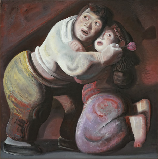 宫立龙 Gong Lilong, 好 It's ok, 布面油画 oil on canvas,100x100cm,2007