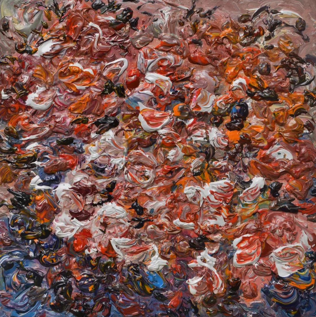 《经典橙色》，60.9x60.9cm，布面丙烯，2018