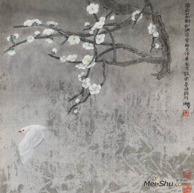 东风信64cm×64cm纸本设色