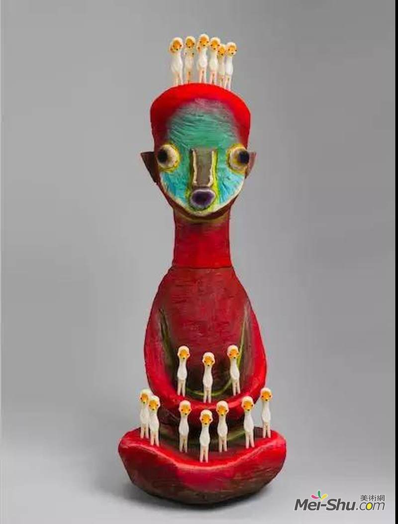 《无题》，2013年，145 x 51 x 53 cm，木、软塑胶、丙烯