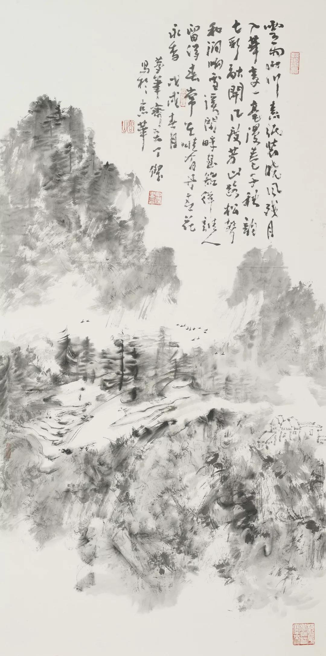 雪雨山川138cm×69cm