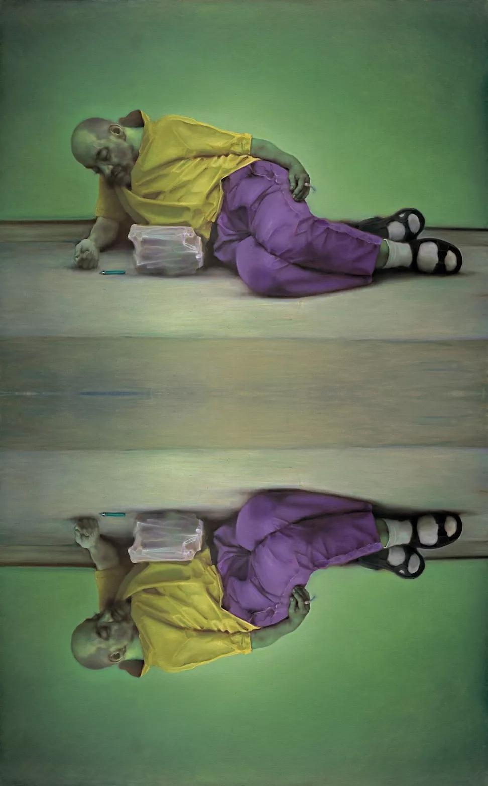 《纳西索斯》布面油画 160cmx200cmx2 2015