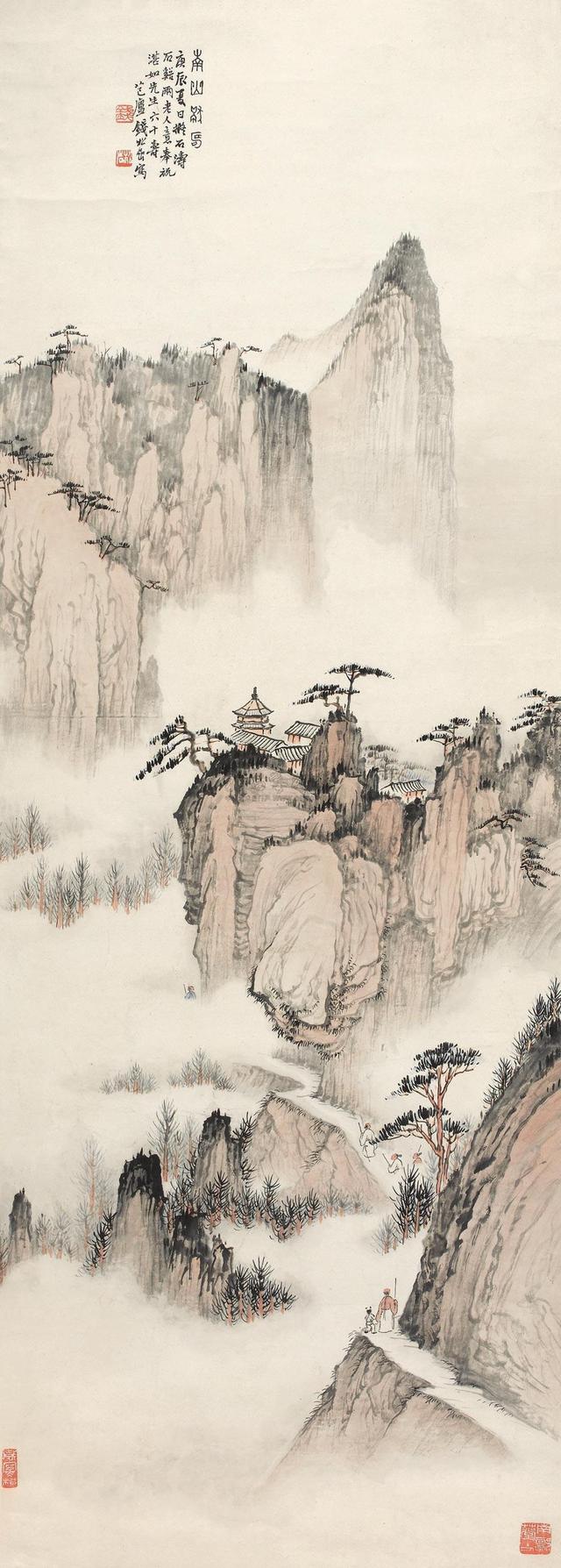 钱松喦仿古山水，过目不忘怀