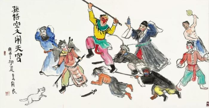 关良《孙悟空大闹天宫》