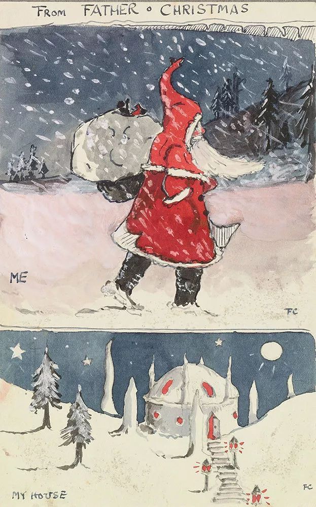 《圣诞老人》画的《我》和《我的房子》 1920