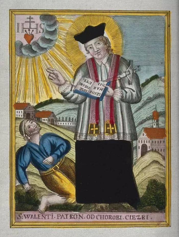 圣·瓦伦丁在祝福癫痫病人。图源：Wellcome Images