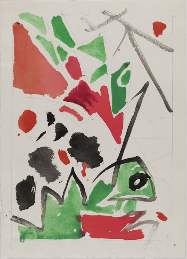 恩斯特·维尔海姆·奈伊 《无题》，1952，手工纸上水彩画