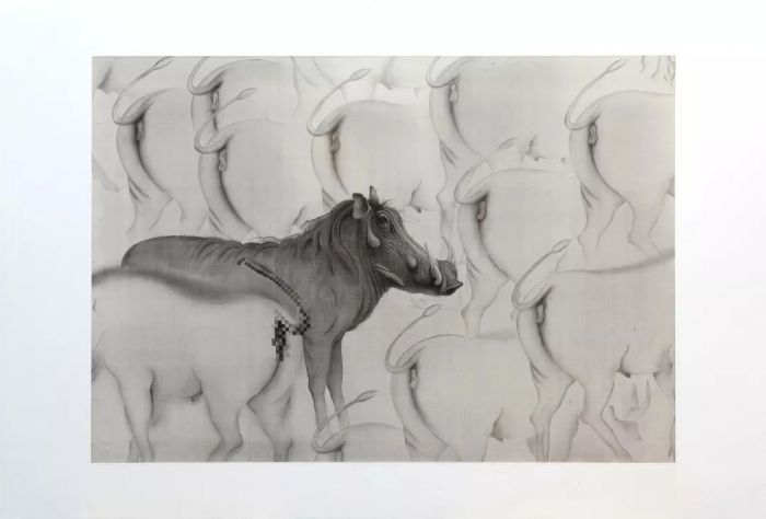 《艺术家》2018年绢本水墨 107x154cm
