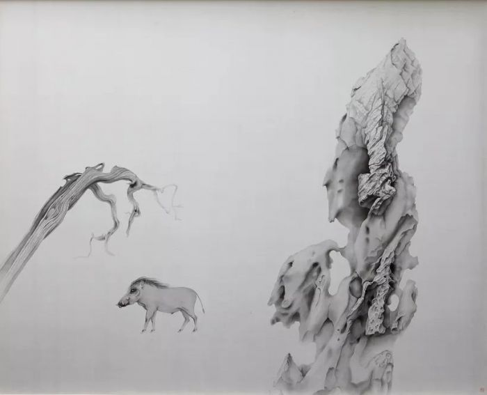 《行者》2018年绢本水墨 152x188cm