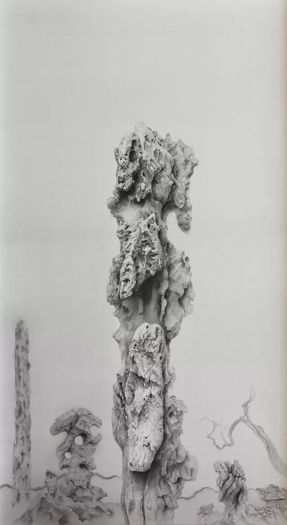 《仙人峰》2017年绢本水墨 99.5x184cm