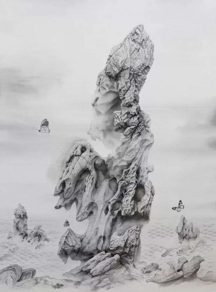《云石》2018年绢本水墨 191x137cm