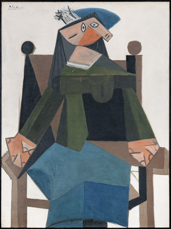 毕加索，《Femme Assise Dans un Fauteuil》，1941。图片：Courtesy Luxembourg & Dayan