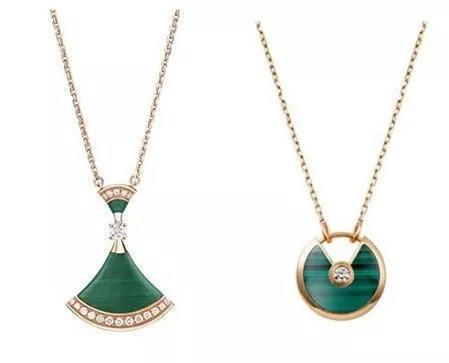 △左：Bulgari宝格丽Divas Dream系列项链；右：Cartier卡地亚Amulette DeCartier系列项链