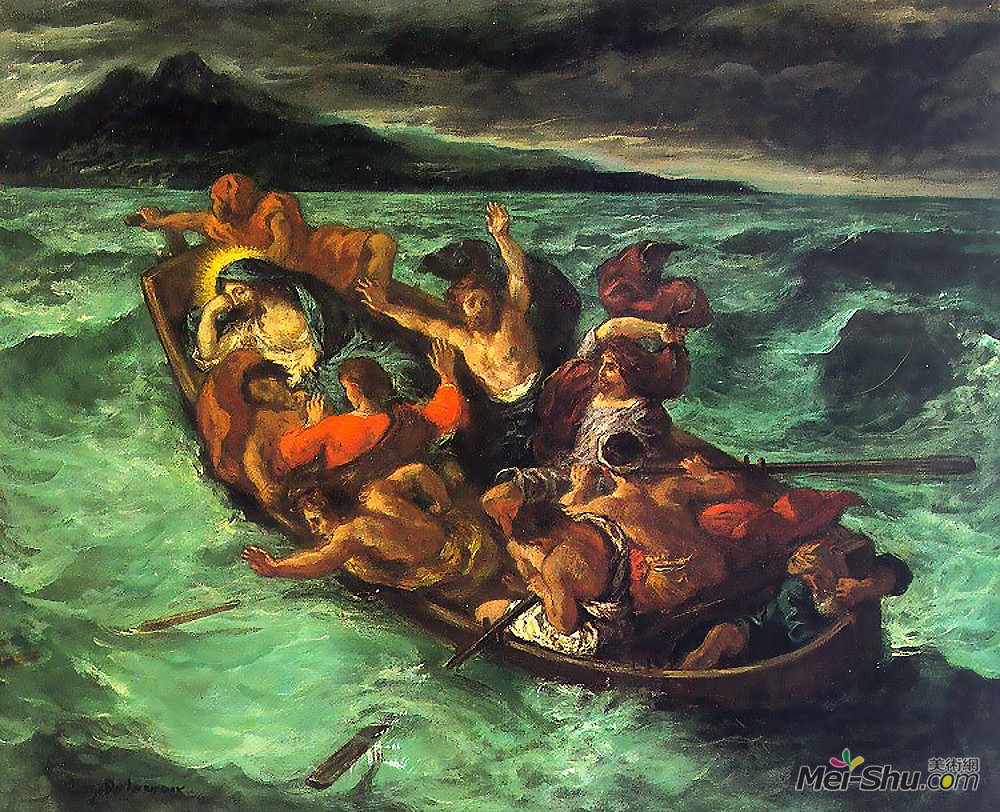 欧仁·德拉克罗瓦（Eugène Delacroix）作品 基督渡海﹝Christ on the Lake of Gennesaret﹞