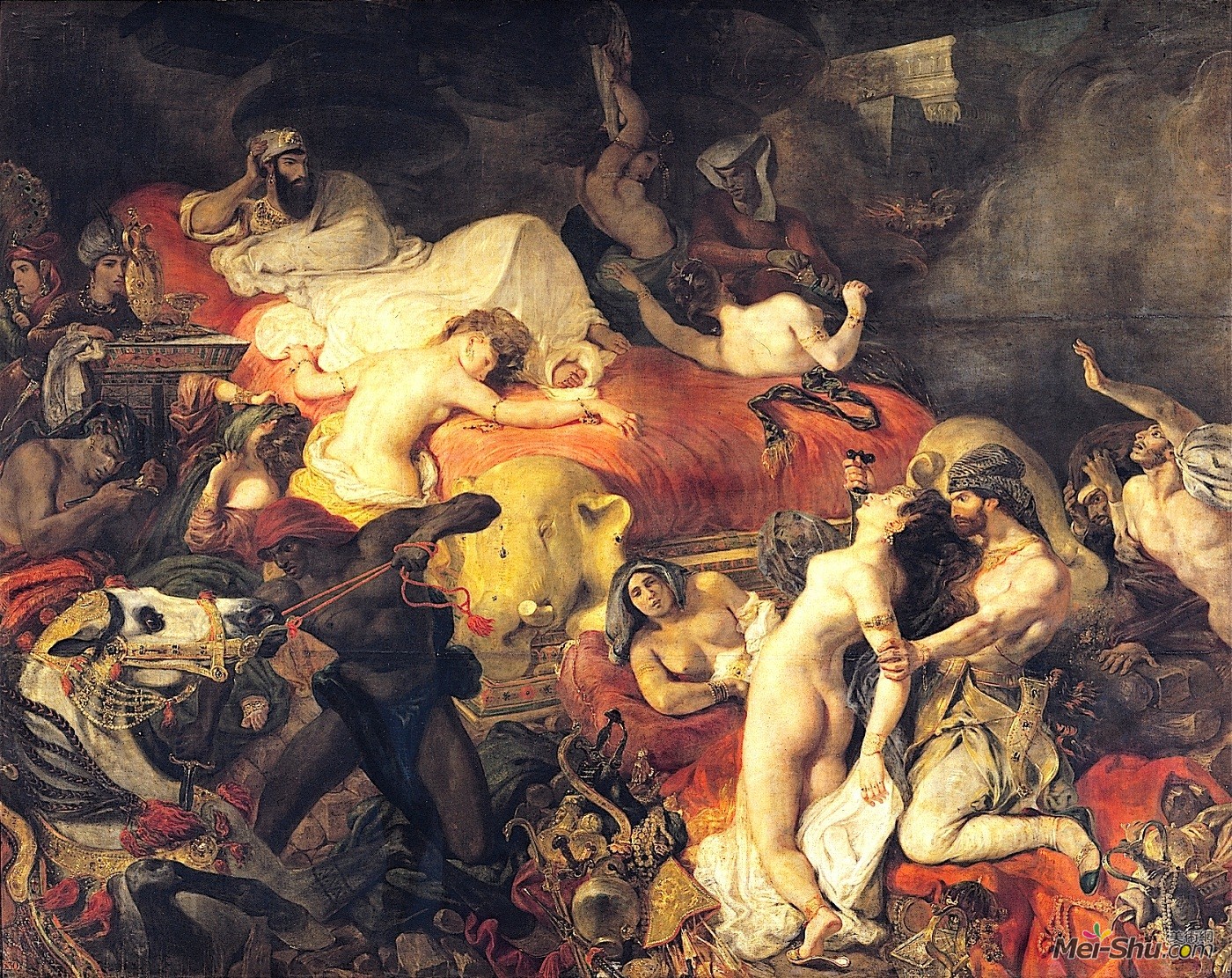 欧仁·德拉克罗瓦（Eugène Delacroix）作品 萨达那培拉斯之死﹝The Death of Sardanapalus﹞