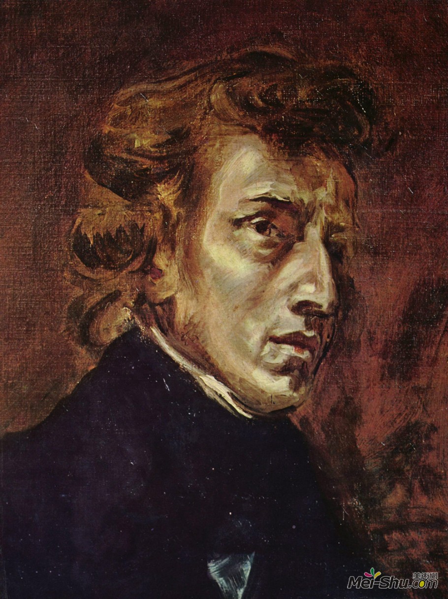 欧仁·德拉克罗瓦（Eugène Delacroix）作品 钢琴家萧邦﹝Frederic Chopin﹞