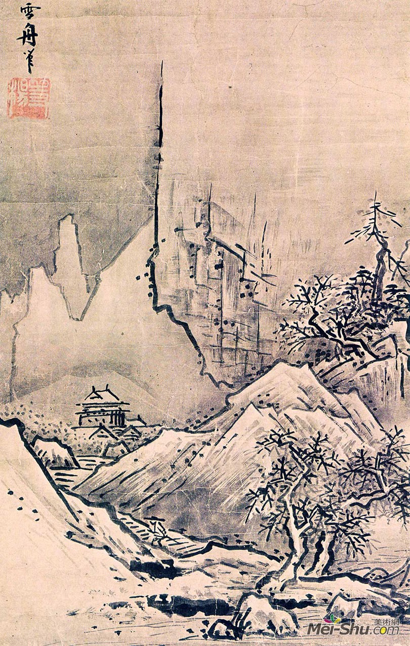 雪舟高清作品《秋冬山水图·冬景》_雪舟作品_雪舟专题网站_艺术大师_